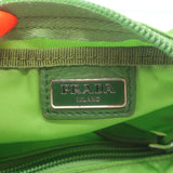 Prada Tessuto Long Cosmetic Bag Pea Green Nylon Small Pouch