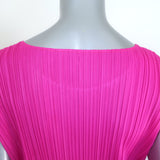 Pleats Please Issey Miyake July Cap Sleeve Midi Dress Hot Pink Size 5