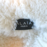 Alaia Shearling-Trimmed Leather Cropped Jacket Black Size 36