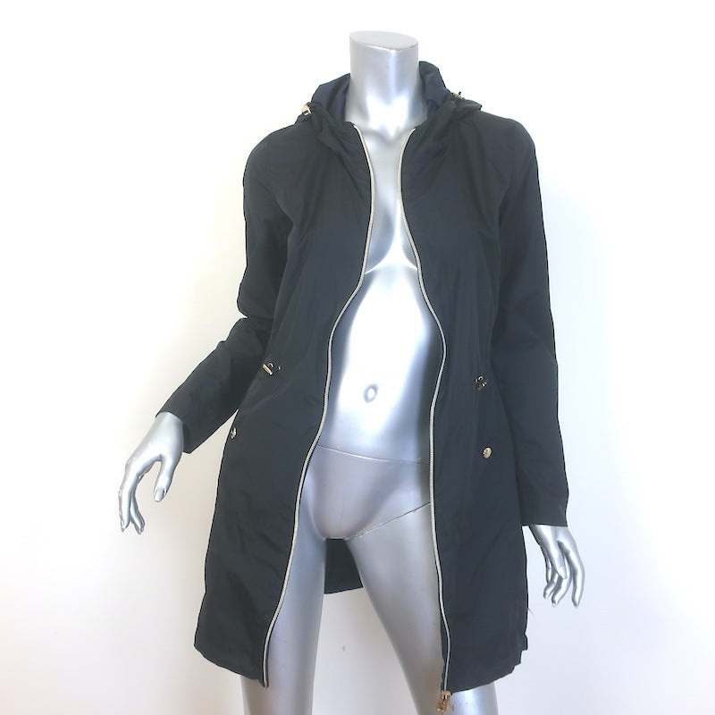 Herno Techno Taffeta Hooded Packable Parka Black Size 40