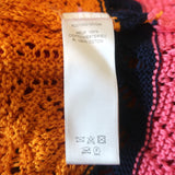 Carolina Herrera Colorblock Crochet Knit Top Pink/Yellow Cotton Size Small