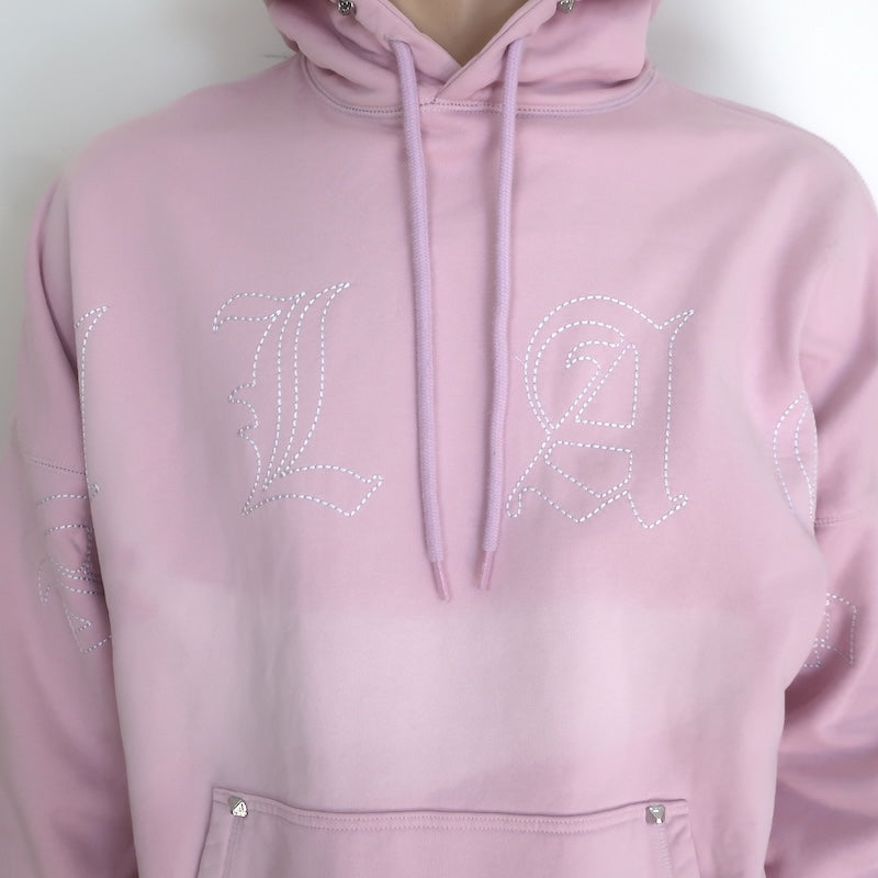 Palace Skateboards Embroidered Stud Hoodie Pink Size Large