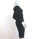 L'Agence Off the Shoulder Mini Dress Daphne Black Stretch Jersey Size Large