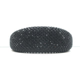 Prada Oversized Crystal-Embellished Padded Headband Black Satin