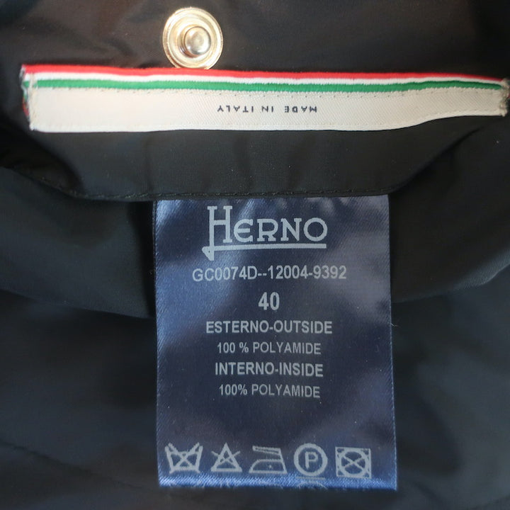 Herno Techno Taffeta Hooded Packable Parka Black Size 40