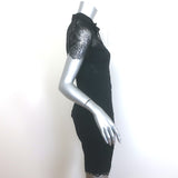Sandro Rozen Bow-Neck Lace Mini Dress Black Size 2 NEW