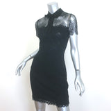 Sandro Rozen Bow-Neck Lace Mini Dress Black Size 2 NEW