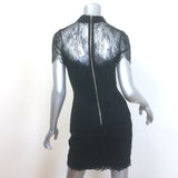 Sandro Rozen Bow-Neck Lace Mini Dress Black Size 2 NEW