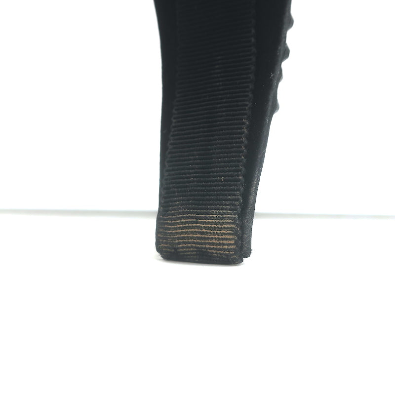 Prada Oversized Crystal-Embellished Padded Headband Black Satin