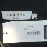 Sandro Rozen Bow-Neck Lace Mini Dress Black Size 2 NEW