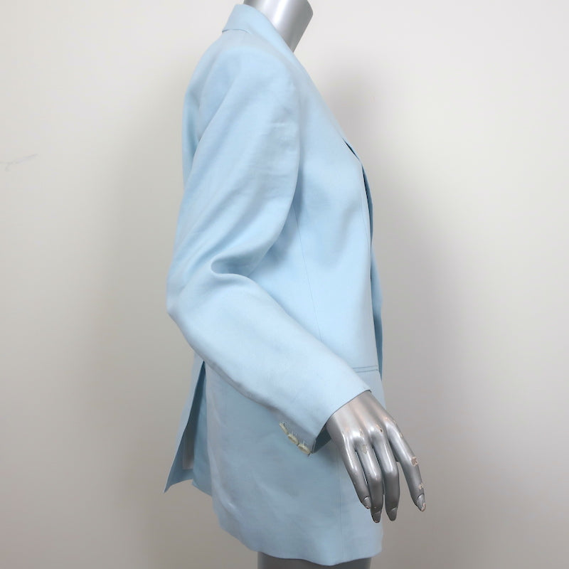 A.L.C. Arden Jacket Baby Blue Stretch Linen Size 6 One-Button Blazer
