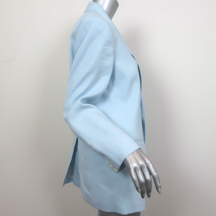 A.L.C. Arden Jacket Baby Blue Stretch Linen Size 6 One-Button Blazer