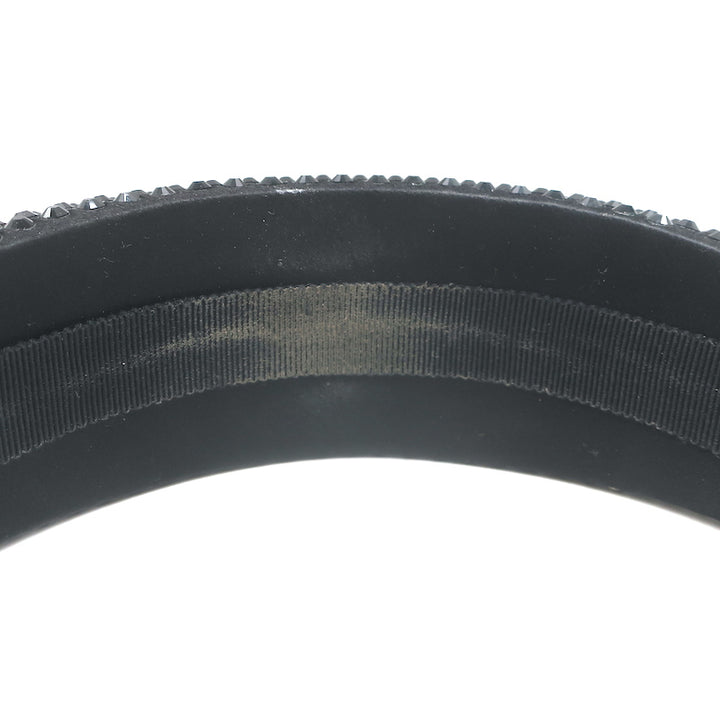 Prada Oversized Crystal-Embellished Padded Headband Black Satin