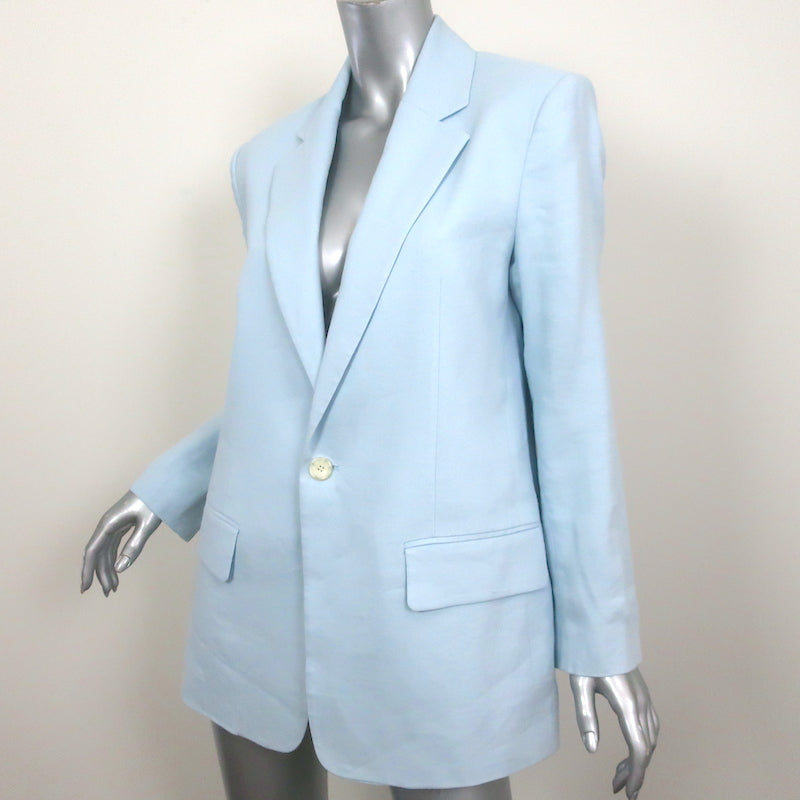 A.L.C. Arden Jacket Baby Blue Stretch Linen Size 6 One-Button Blazer