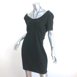 T by Alexander Wang Tie-Neck Dress Black Cotton Size Large Short Sleeve Mini