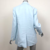 A.L.C. Arden Jacket Baby Blue Stretch Linen Size 6 One-Button Blazer