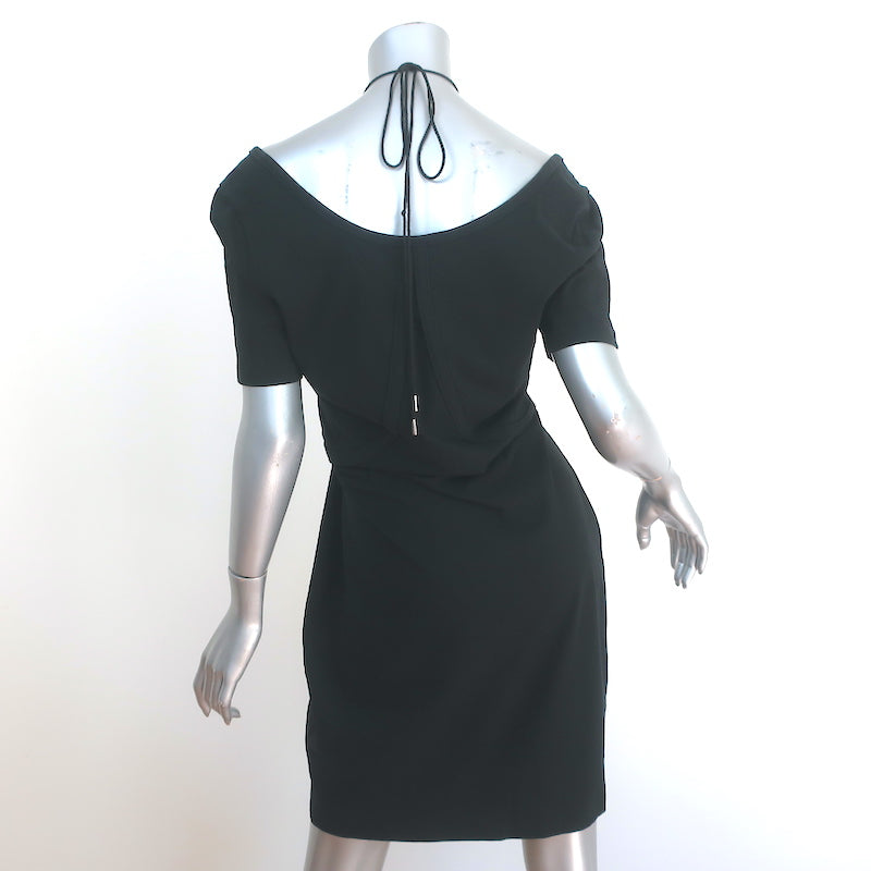 T by Alexander Wang Tie-Neck Dress Black Cotton Size Large Short Sleev Celebrity Owned T by Alexander Wang Tie-Neck Dress Black Cotton Size Large Short Sleev Celebrity Owned