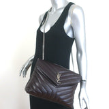 Saint Laurent Medium LouLou Bag Dark Brown Matelasse Y Quilted Leather Crossbody