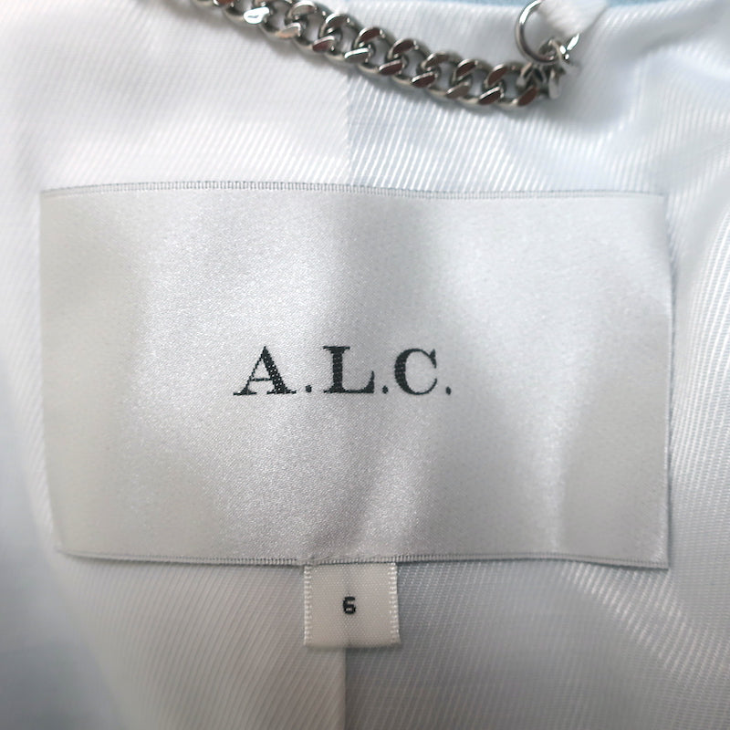 A.L.C. Arden Jacket Baby Blue Stretch Linen Size 6 One-Button Blazer