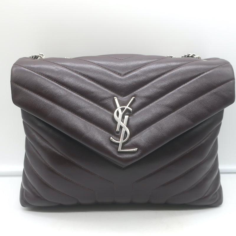 Saint Laurent Medium LouLou Bag Dark Brown Matelasse Y Quilted Leather Crossbody
