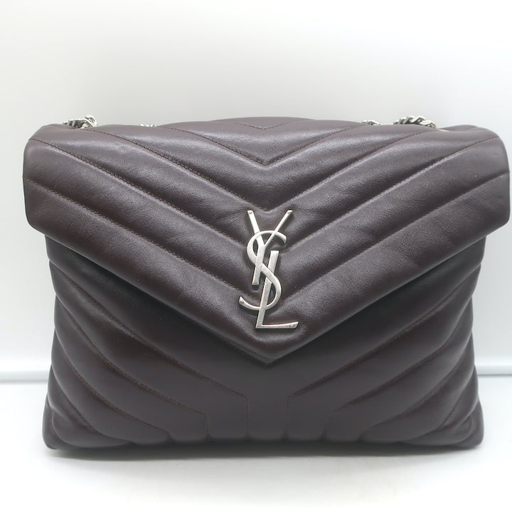 Saint Laurent Medium LouLou Bag Dark Brown Matelasse Y Quilted Leather Crossbody