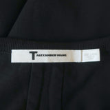 T by Alexander Wang Tie-Neck Dress Black Cotton Size Large Short Sleeve Mini