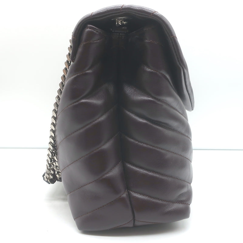 Saint Laurent Medium LouLou Bag Dark Brown Matelasse Y Quilted Leather Crossbody