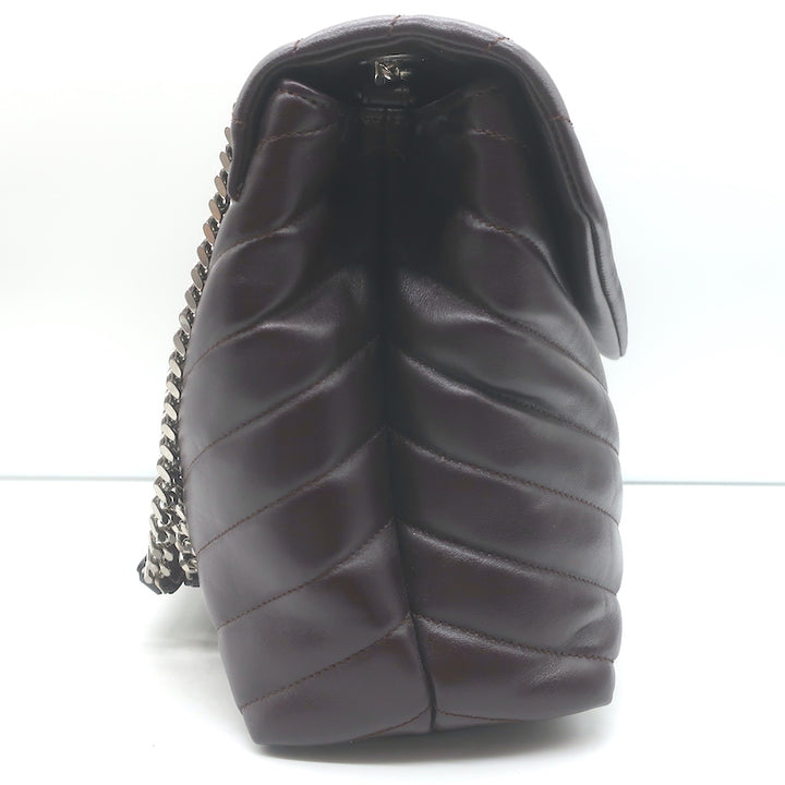 Saint Laurent Medium LouLou Bag Dark Brown Matelasse Y Quilted Leather Crossbody