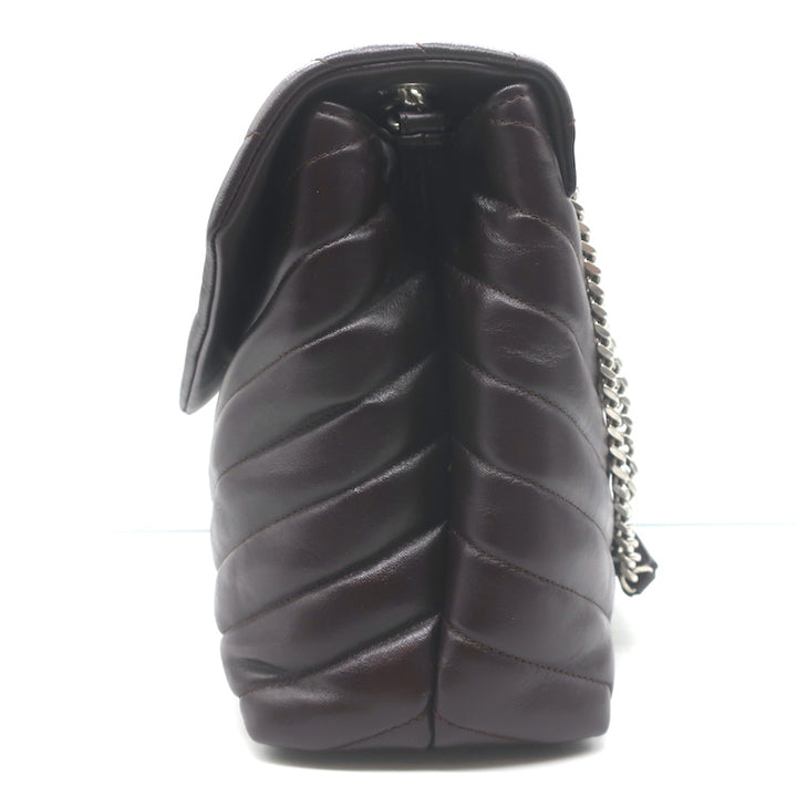 Saint Laurent Medium LouLou Bag Dark Brown Matelasse Y Quilted Leather Crossbody
