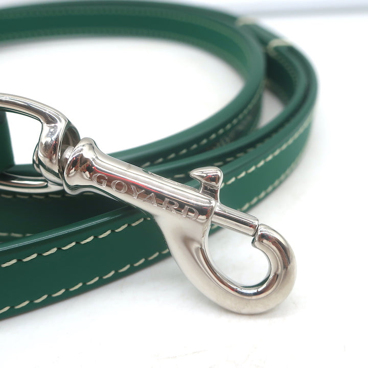 Goyard Edmond Dog Leash Green Goyardine Canvas NEW