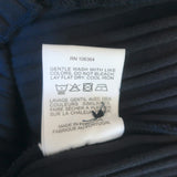 KULE Luna Short Sleeve Ribbed Button-Up Top Navy Cotton Size Large NEW