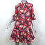 La DoubleJ Choux Mini Shirt Dress Moonflower Print Ruffled Cotton Size Medium
