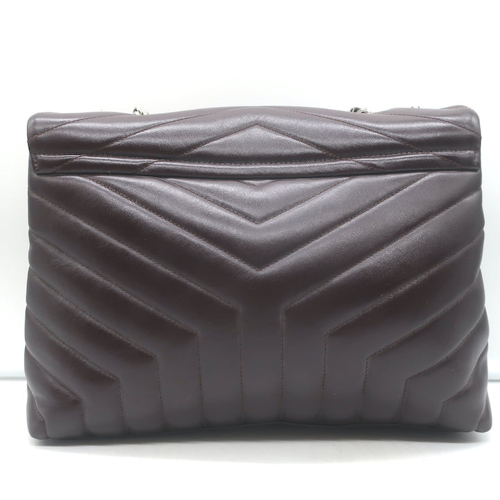 Saint Laurent Medium LouLou Bag Dark Brown Matelasse Y Quilted Leather Crossbody