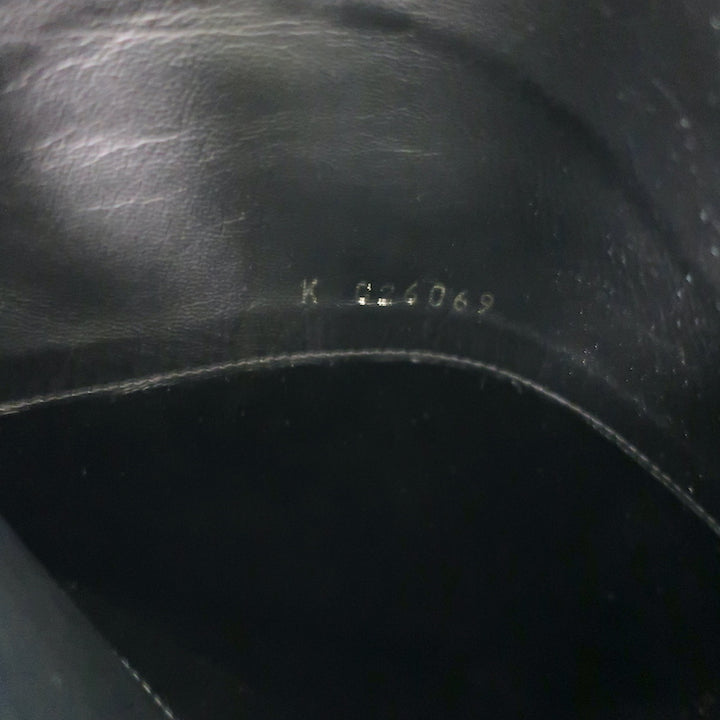 Chanel 14A CC Riding Boots Black Grained Leather Size 39