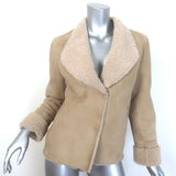 IRO Larys Shearling Jacket Beige Size 36