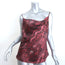 L'Agence Kay Cowl Neck Tank Top Garnet Snakeskin Print Silk Satin Size Large