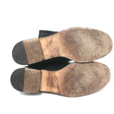 Chanel 14A CC Riding Boots Black Grained Leather Size 39