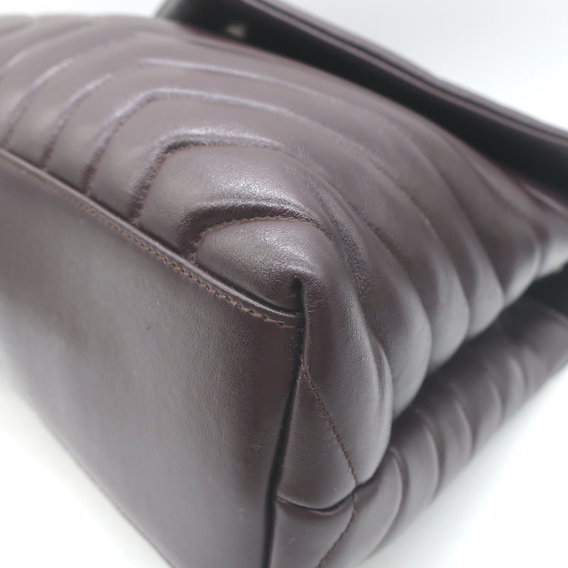 Saint Laurent Medium LouLou Bag Dark Brown Matelasse Y Quilted Leather Crossbody