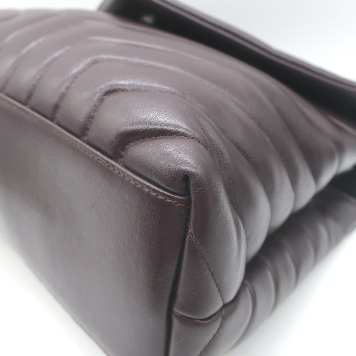 Saint Laurent Medium LouLou Bag Dark Brown Matelasse Y Quilted Leather Crossbody