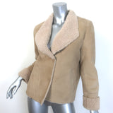 IRO Larys Shearling Jacket Beige Size 36
