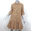 La DoubleJ Choux Mini Shirt Dress Puzzle Rosa Print Ruffled Cotton Size Medium