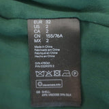 Balmain x H&M Velvet Burnout Long Sleeve Mini Dress Emerald Size 2 US 00