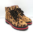 Mr & Mrs Italy Leopard Print Pony Hair Combat Boots Size 37 Lace-Up Ankle Boots