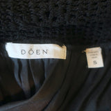 Doen Lucienne Crocheted Maxi Dress Black Ramie Size Small