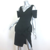 Balenciaga by Nicolas Ghesquiere Runway Peplum Dress Black Wool Size 40