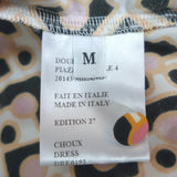 La DoubleJ Choux Mini Shirt Dress Puzzle Rosa Print Ruffled Cotton Size Medium