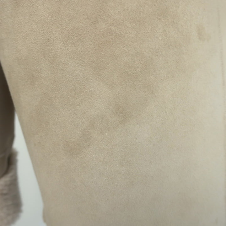 IRO Larys Shearling Jacket Beige Size 36