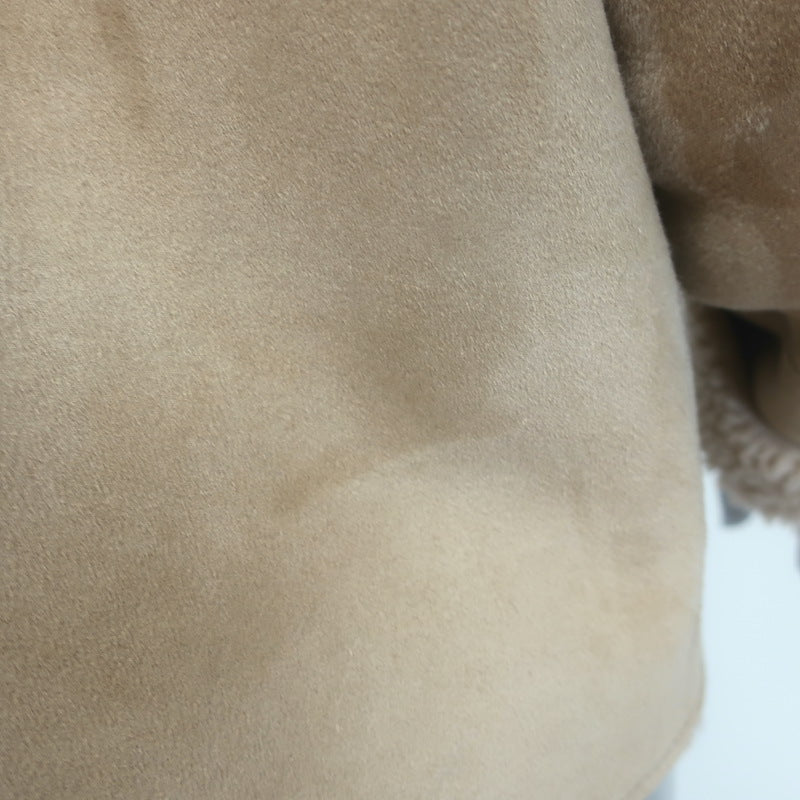 IRO Larys Shearling Jacket Beige Size 36