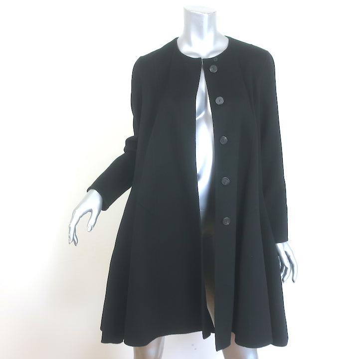 Christian Dior Cashmere Flared Coat Black Size 42