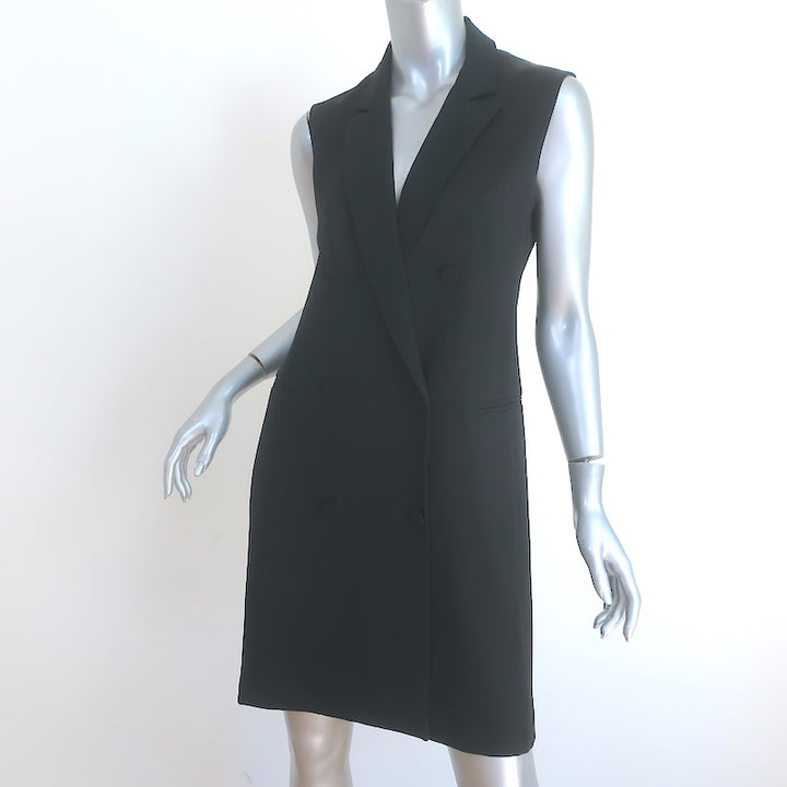 Rag &amp; Bone Adler Double-Breasted Sleeveless Mini Dress Black Crepe Size 6 NEW